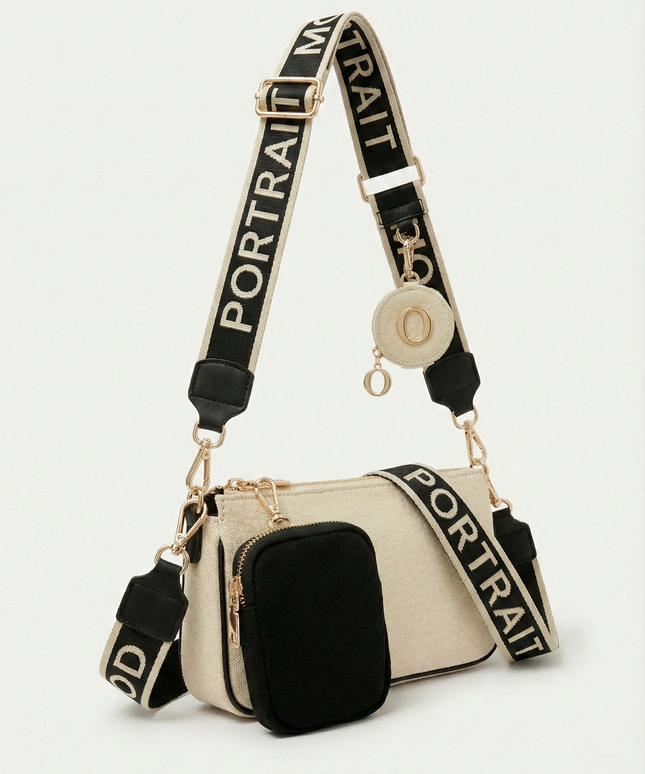 The P|M Utility Multi-Pochette Crossbody - Cream & Noir Edition