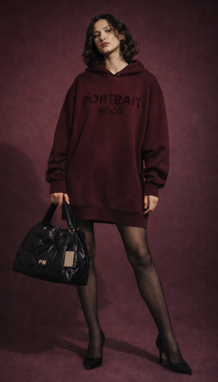 The P|M Atelier Hoodie Dress - Bordeaux Edition