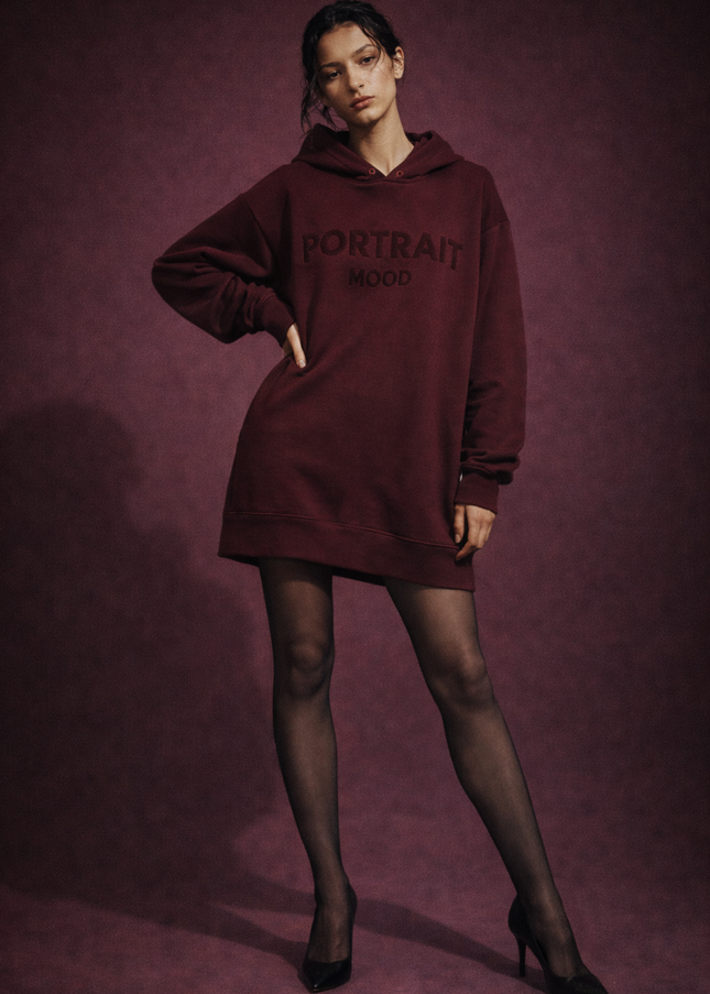 The P|M Atelier Hoodie Dress - Bordeaux Edition