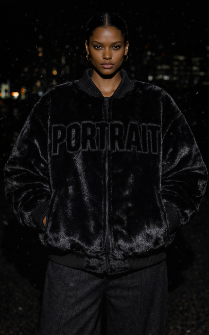 The P|M -PORTRAIT Sculpted Fur Bomber - Noir Edition