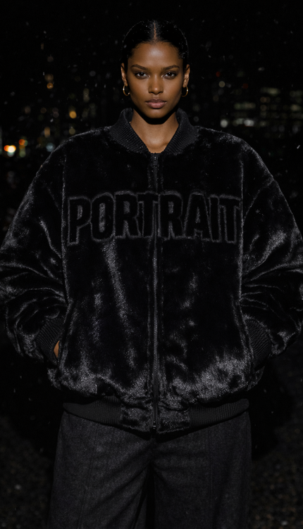 The P|M -PORTRAIT Sculpted Fur Bomber - Noir Edition
