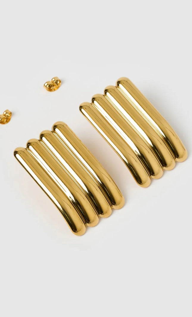 THE CASCADE STUD EARRINGS In Solid Stainless Steel With 18K Gold-Plate