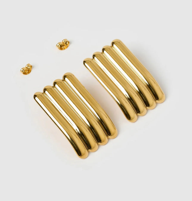 THE CASCADE STUD EARRINGS In Solid Stainless Steel With 18K Gold-Plate