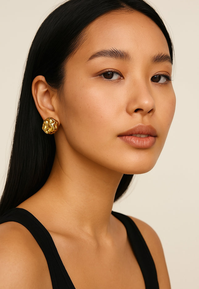 Molten Gold Earrings – Organic Luxury in Gold