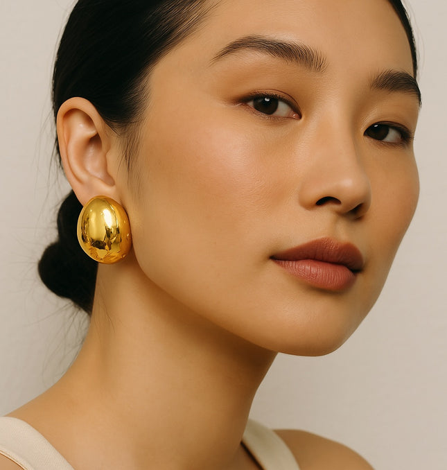 Gilded Essence Earrings – Bold Elegance In Solid Non-Tarnish Stainless Steel With 18K Gold-Plate