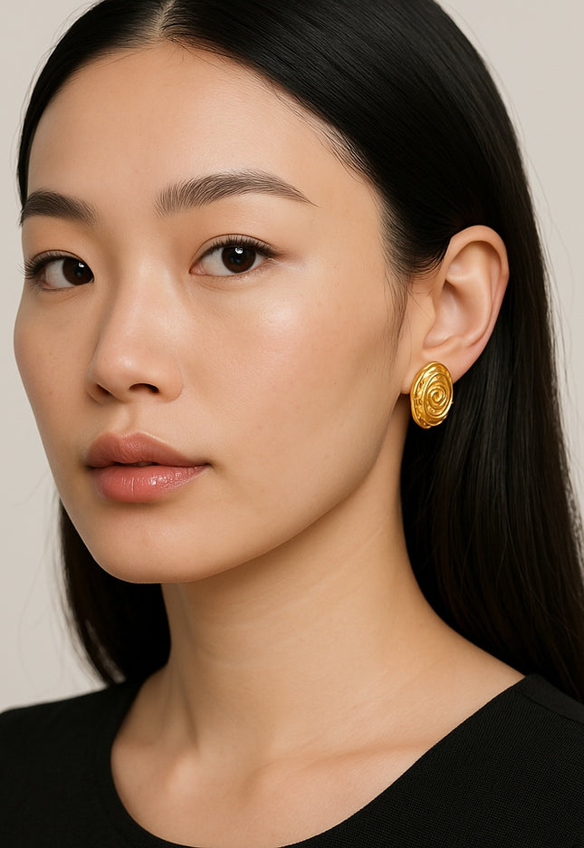 AURA WHISPERS EARRINGS In Solid Non-Tarnish Stainless Steel With 18K Gold-Plate