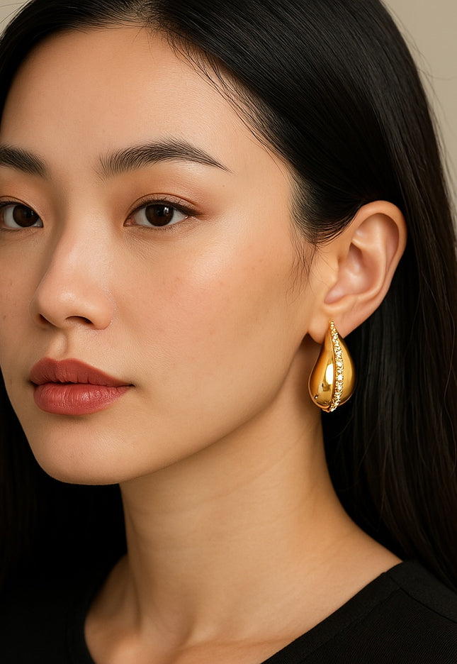 Starlit Teardrop Earrings – Where Elegance Meets Emotion In Solid Stainless Steel 18K Gold-Plate
