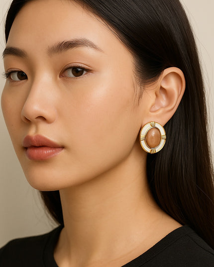 SOLAR AURA LUXE VINTAGE EARRINGS In Solid Non-Tarnish Stainless Steel With 18K Gold-Plate