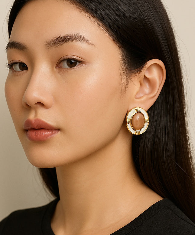SOLAR AURA LUXE VINTAGE EARRINGS In Solid Non-Tarnish Stainless Steel With 18K Gold-Plate