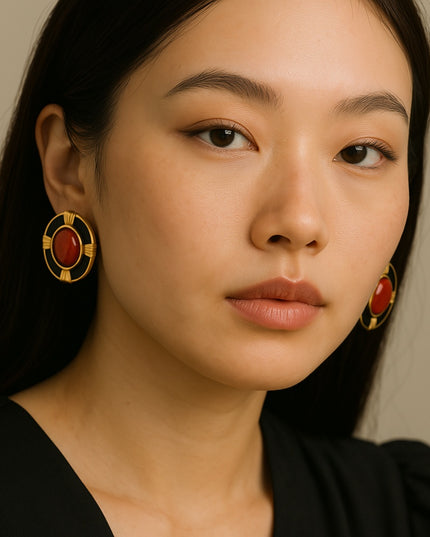 SOLAR AURA LUXE VINTAGE EARRINGS In Solid Non-Tarnish Stainless Steel With 18K Gold-Plate