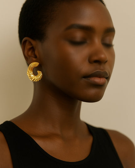 THE WAVE WITHIN made in Solid Stainless Steel with 18K Gold Plate
