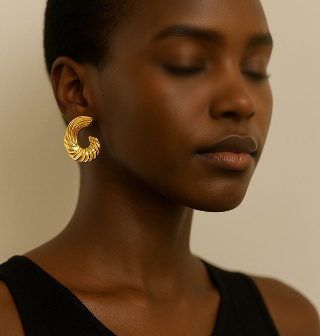 THE WAVE WITHIN made in Solid Stainless Steel with 18K Gold Plate