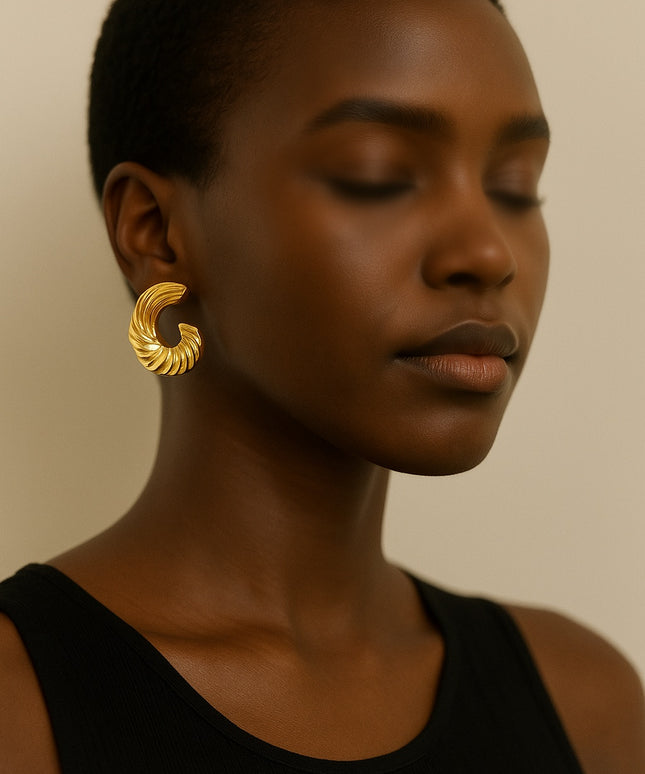 THE WAVE WITHIN made in Solid Stainless Steel with 18K Gold Plate