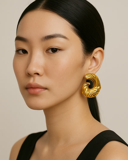 THE WAVE WITHIN made in Solid Stainless Steel with 18K Gold Plate