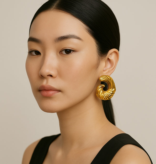 THE WAVE WITHIN made in Solid Stainless Steel with 18K Gold Plate