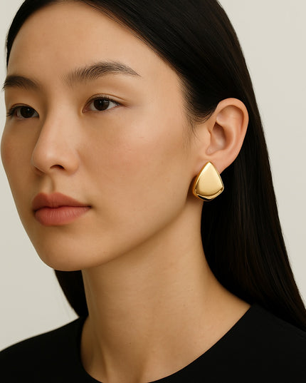 The Golden Echo Earrings – Bold Geometry, Soft Power