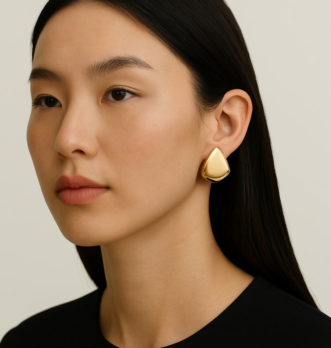 The Golden Echo Earrings – Bold Geometry, Soft Power