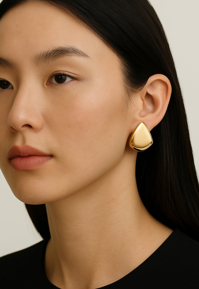The Golden Echo Earrings – Bold Geometry, Soft Power