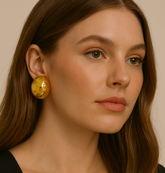 Gilded Essence Earrings – Bold Elegance In Solid Non-Tarnish Stainless Steel With 18K Gold-Plate