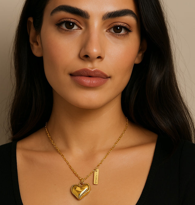 Melted Heart Necklace – A Love-Inspired Statement in Gold