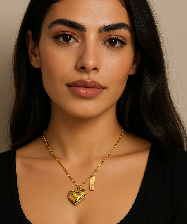 Melted Heart Necklace – A Love-Inspired Statement in Gold