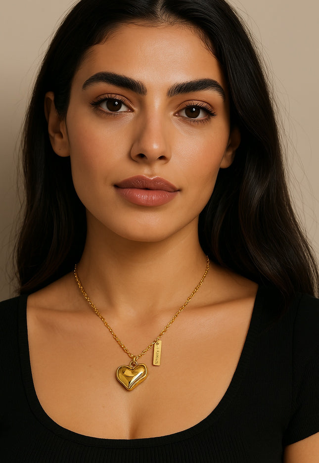 Melted Heart Necklace – A Love-Inspired Statement in Gold