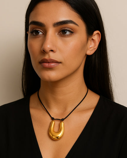 CELESTIAL EMBRACE PENDANT - NECKLACE In Solid Non-Tarnish Stainless Steel With 18K Gold-Plate