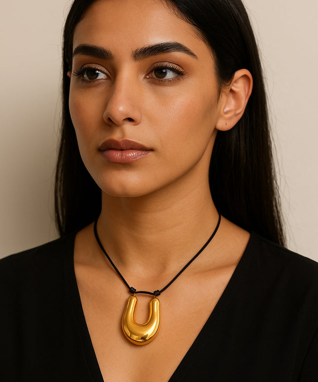CELESTIAL EMBRACE PENDANT - NECKLACE In Solid Non-Tarnish Stainless Steel With 18K Gold-Plate