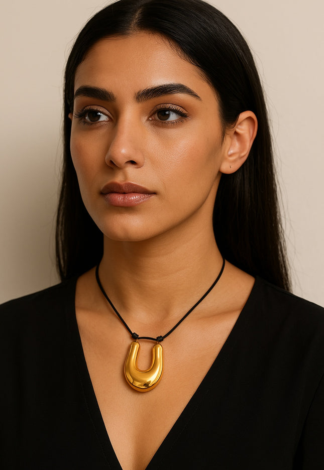 CELESTIAL EMBRACE PENDANT - NECKLACE In Solid Non-Tarnish Stainless Steel With 18K Gold-Plate