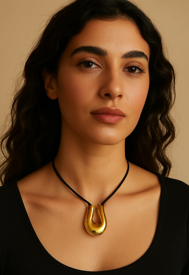 CELESTIAL EMBRACE PENDANT - NECKLACE In Solid Non-Tarnish Stainless Steel With 18K Gold-Plate