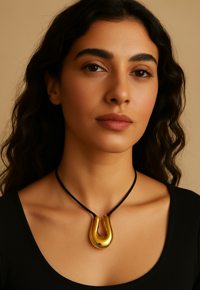 CELESTIAL EMBRACE PENDANT - NECKLACE In Solid Non-Tarnish Stainless Steel With 18K Gold-Plate
