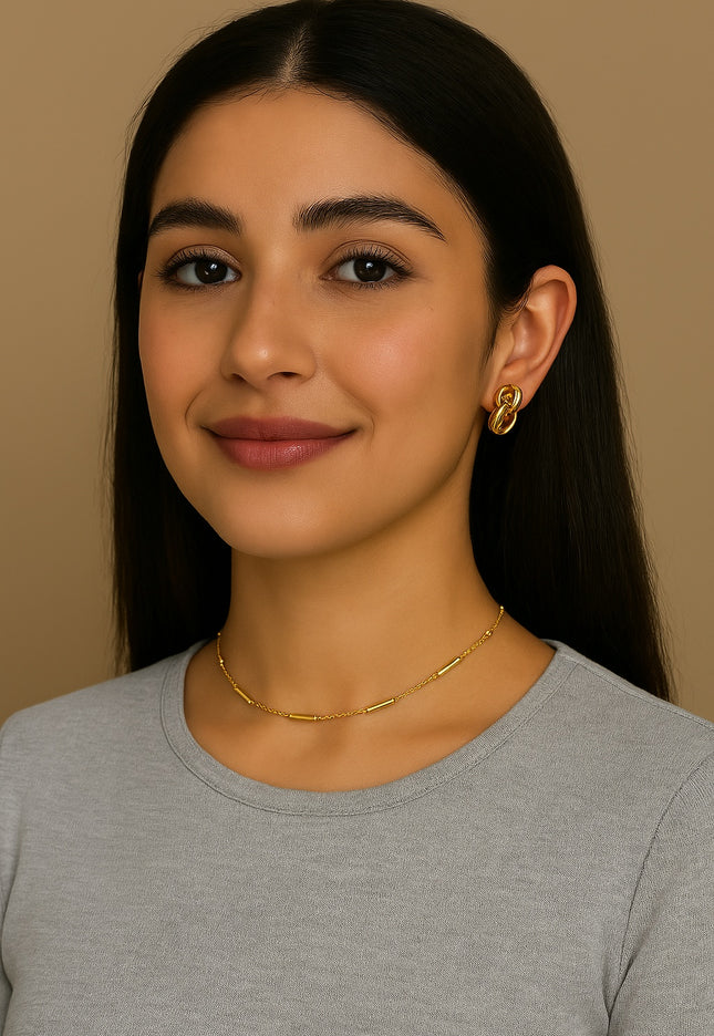 MINIMALIST GOLD BAR CHAIN - NECKLACE In Solid Non-Tarnish Stainless Steel With 18K Gold-Plate