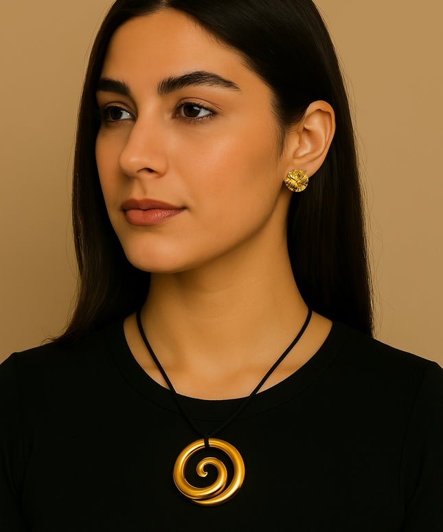 ETERNAL SPIRAL NECKLACE In Solid Non-Tarnish Stainless Steel With 18K Gold-Plate