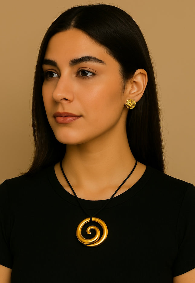 ETERNAL SPIRAL NECKLACE In Solid Non-Tarnish Stainless Steel With 18K Gold-Plate