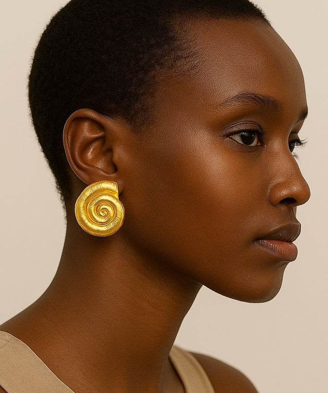 GOLDEN SPIRAL EARRINGS – MUSE HOOPS
