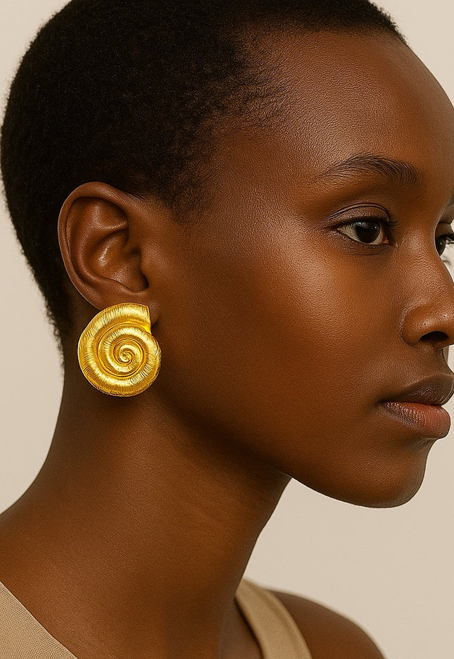GOLDEN SPIRAL EARRINGS – MUSE HOOPS