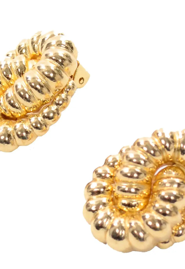 GOLDEN SERPENTINE VINTAGE DIOR EARRINGS In Solid Stainless Steel With 18K Gold-Plate