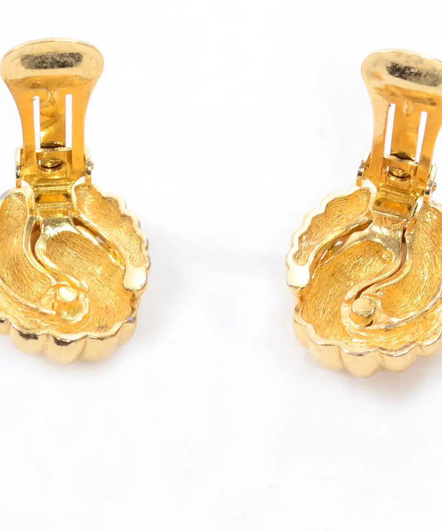 GOLDEN SERPENTINE VINTAGE DIOR EARRINGS In Solid Stainless Steel With 18K Gold-Plate