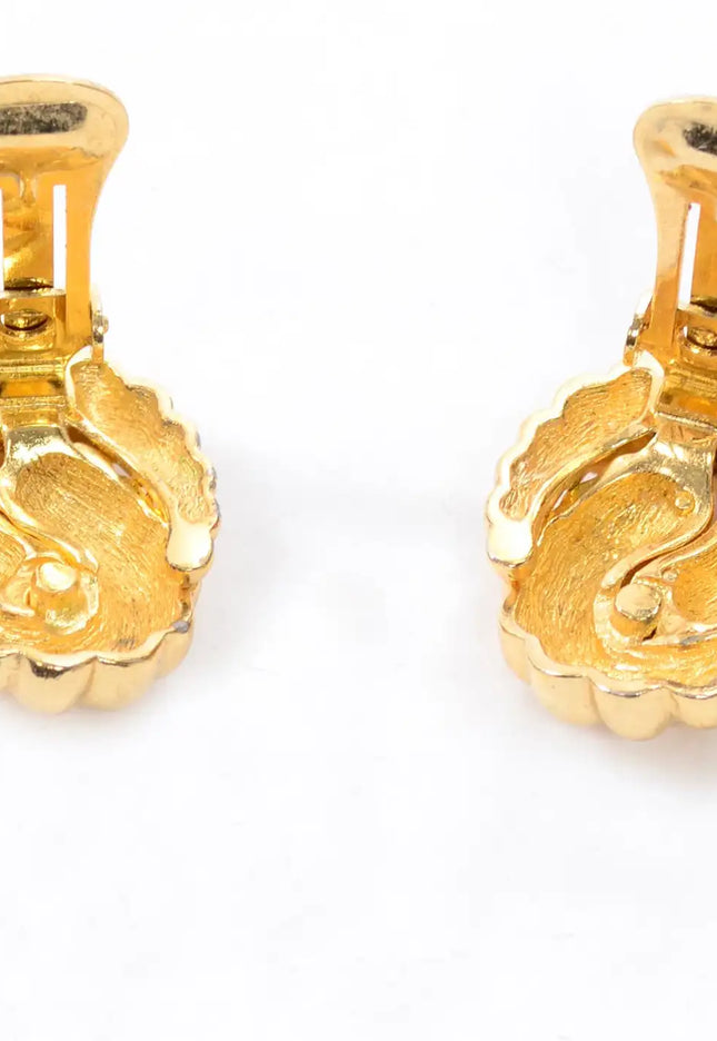 GOLDEN SERPENTINE VINTAGE DIOR EARRINGS In Solid Stainless Steel With 18K Gold-Plate