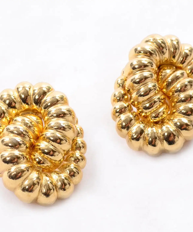GOLDEN SERPENTINE VINTAGE DIOR EARRINGS In Solid Stainless Steel With 18K Gold-Plate