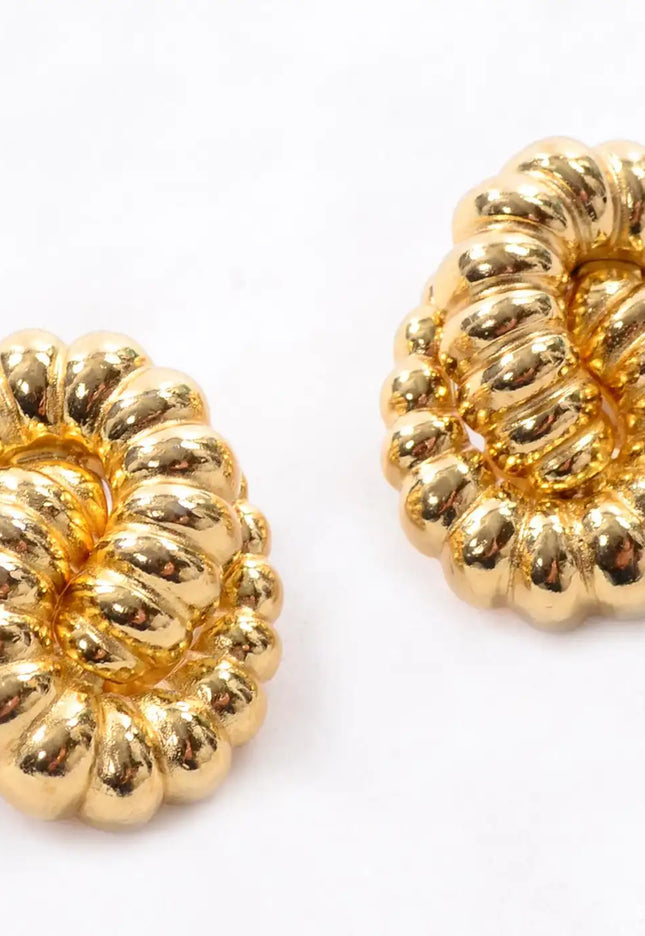 GOLDEN SERPENTINE VINTAGE DIOR EARRINGS In Solid Stainless Steel With 18K Gold-Plate