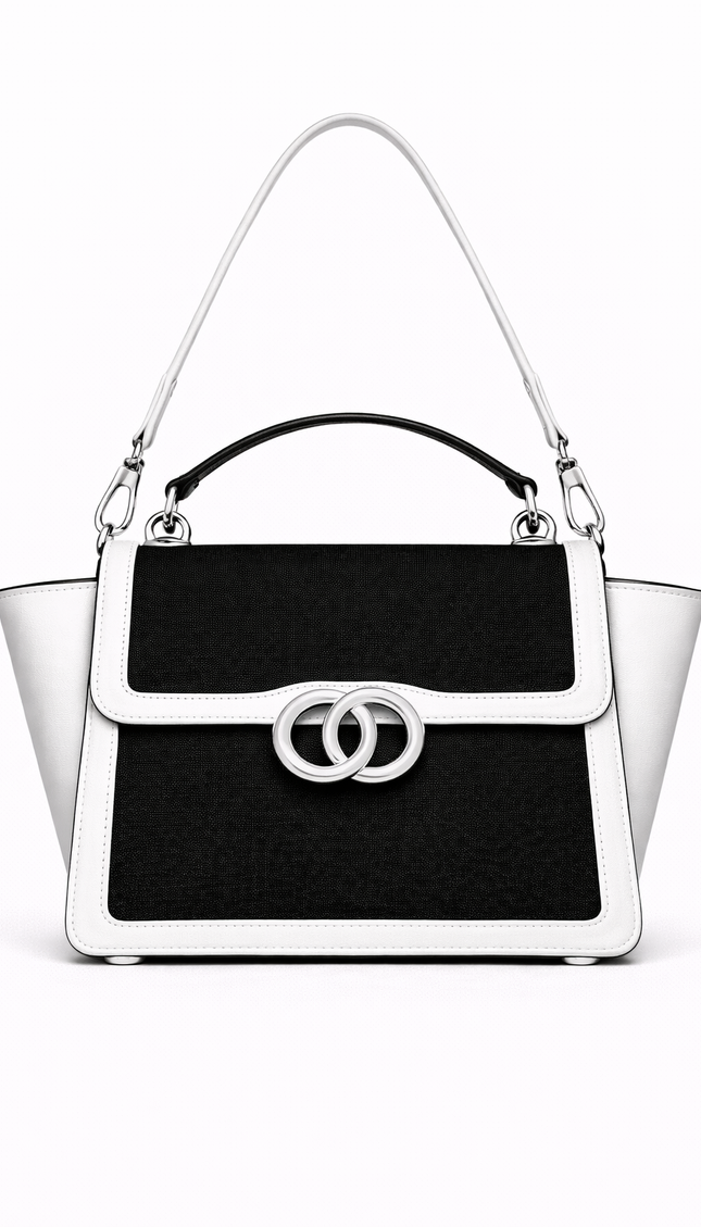 P|M ALLURE Top Handle - Noir & Optic White Chrome Interlock