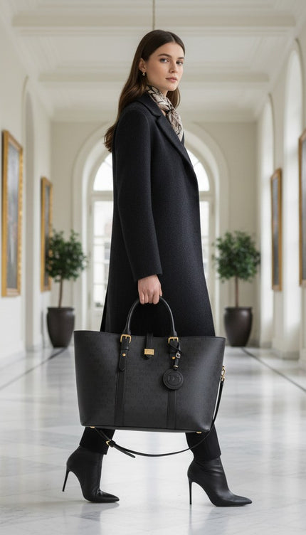 THE PMA NOIR GRAND CARRÉ TOTE