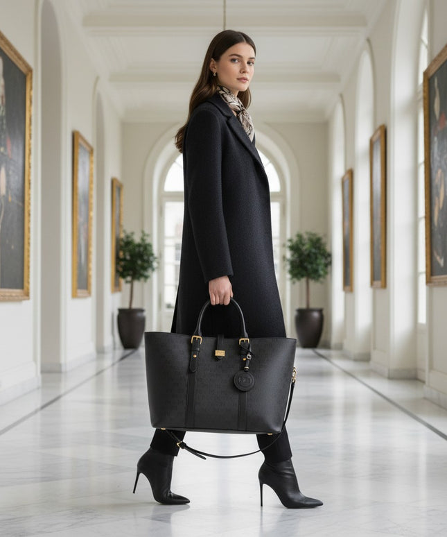 THE PMA NOIR GRAND CARRÉ TOTE