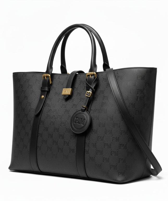 THE PMA NOIR GRAND CARRÉ TOTE