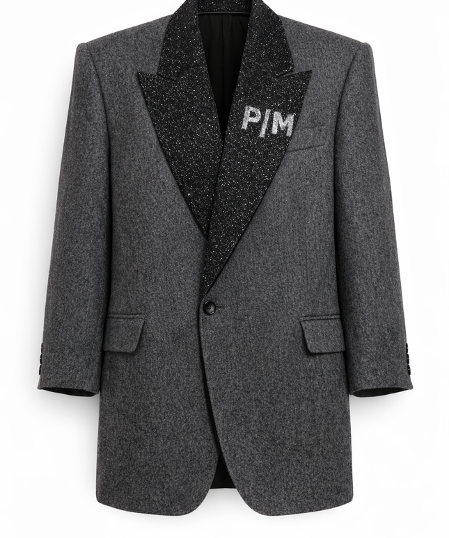 The P|M Crystal Tuxedo Oversized Blazer - Granite Edition