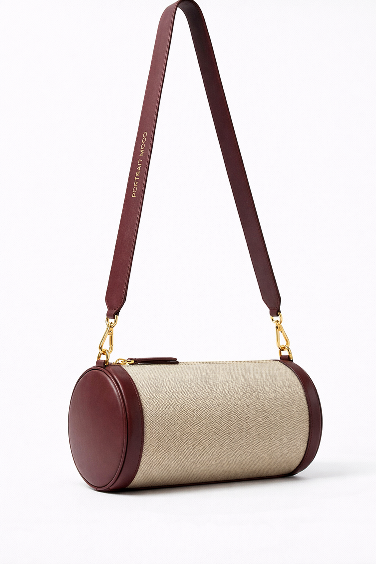 The P|M Grand Tour Canvas Barrel Bag - Burgundy Edition