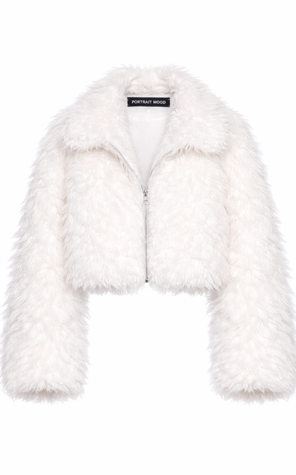 The P|M Arctic Cropped Fur Jacket - Snow Edition
