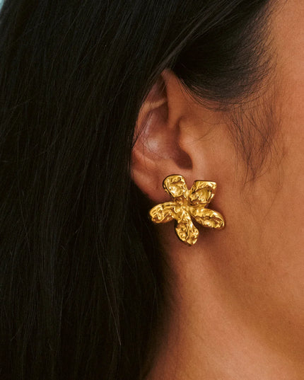 GOLDEN BLOSSOM LUXE EARRINGS Made In Solid Non-Tarnish Stainless Steel With 18K Gold-Plate