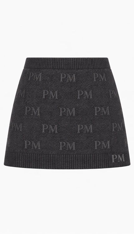 The PM Monogram Jacquard Knit Skirt